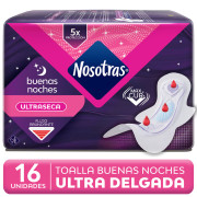Nosotras Toallas Nocturnas Ultra Invisible 16 Unidades