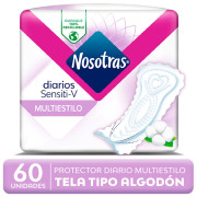 Protector Diario Nosotras Sensiti-V Multiestilo 60 Unidades