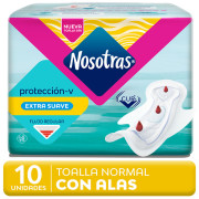 Toallas Higiénicas Normales Con Tela Suave Nosotras 10 Unidades