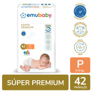 Pañal Desechable Emubaby Super Premium Talla P 42 Unidades