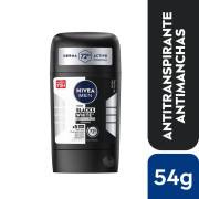 NIVEA MEN Antitranspirante Antimanchas en Barra, Invisible Power for Black &amp; White Hombre 54g