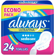 Toallas Always Ultrafina Seda-sec 24 Unidades