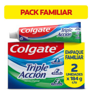 Pasta dental Colgate Triple Acción Menta Original 2 Unidades