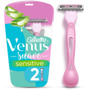 Máquina de Afeitar Mujer Gillette Venus Suave Sensitive con 3 Hojas 2 Unidades