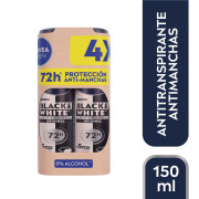 NIVEA MEN Pack x4 Desodorante Spray Black &amp; White 150ml