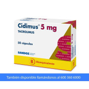 Cidimus (B) Tacrolimus 5mg 50 Cápsulas