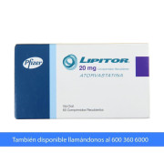 Lipitor Atorvastatina 20mg 60 Comprimidos Recubiertos