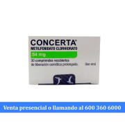 Concerta Metilfenidato 54mg 30 Comprimidos Prolongados