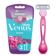 Máquina de Afeitar Mujer Gillette Venus Suave con 3 Hojas 2 Unidades